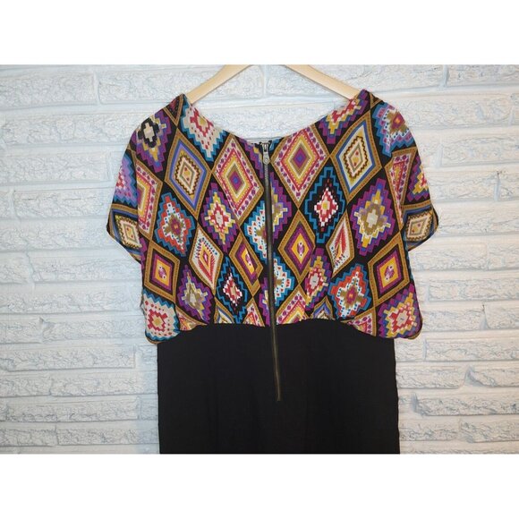 Nicole Miller Womens Dress 18W Plus Sheath Flutter Sleeve Black GEO5E - Picture 7 of 11